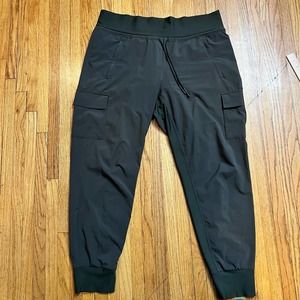 Athleta Pants Womens 12 Sutton Jogger Cargo Stretch Drawstring High Waist Green